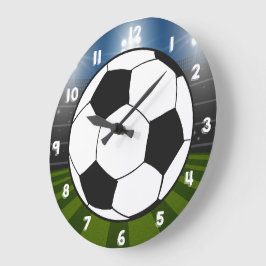 Schwarz-weißes Fußballstadion Große Wanduhr