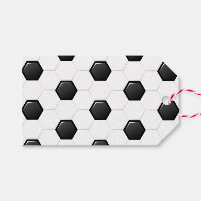 Schwarz-weißes Fußballteam Geschenkanhänger (Vorderseite (Horizontal))