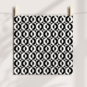 Schwarz-weißes Geo-Kombinations-Funky-Kreis-Muster Poster