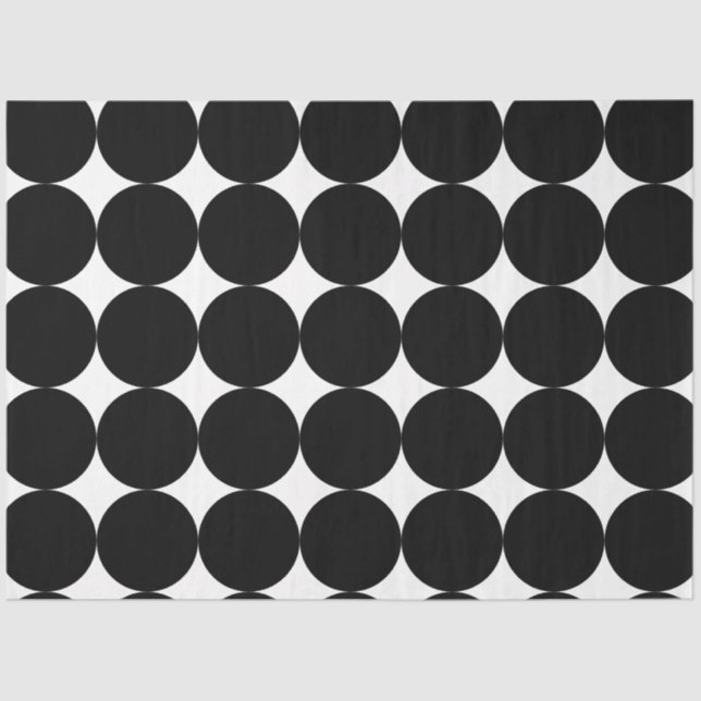 Schwarz-weißes geometrisches Kreismuster nach hint Seidenpapier (Vorderseite)