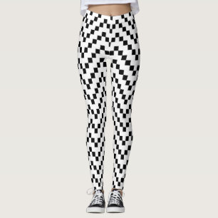 Schwarz-weißes geometrisches Muster Leggings