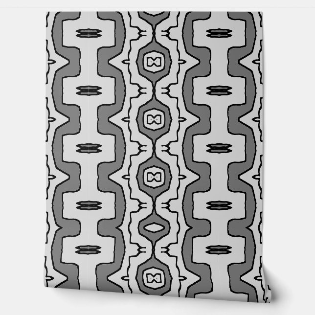 Schwarz-weißes geometrisches Muster"Ratti_Creative Tapete (Abrollen)