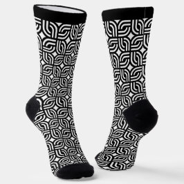 Schwarz-weißes geometrisches Muster Socken