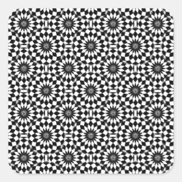 Schwarz-weißes geometrisches optische quadratischer aufkleber