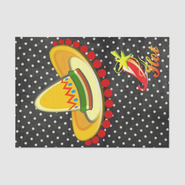 Schwarz-weißes Gewebpapier Punktpolster, Hot Papri Seidenpapier (Vorderseite)