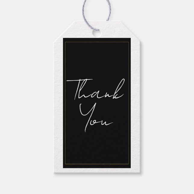 Schwarz-weißes Gold Modernes Highlights Geschenkanhänger (Vorderseite)