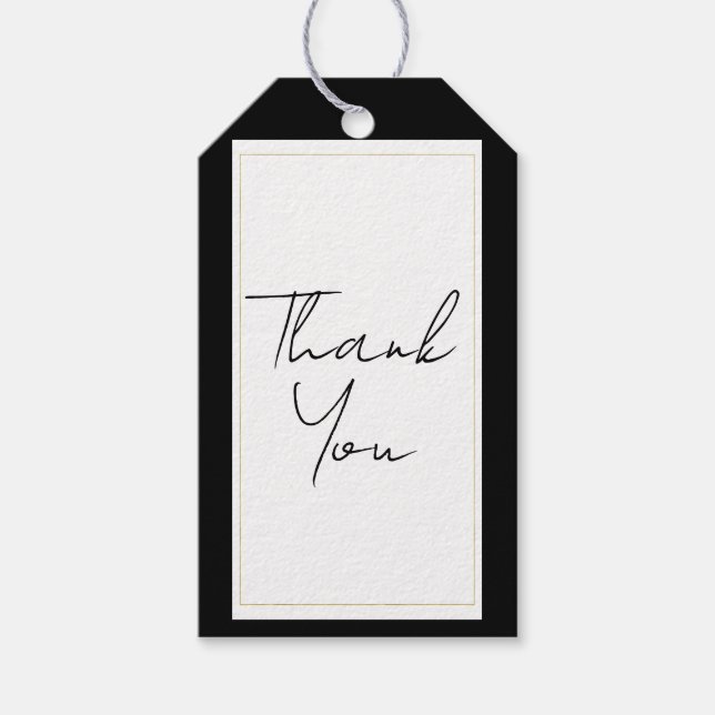 Schwarz-weißes Gold Modernes Highlights Geschenkanhänger (Vorderseite)