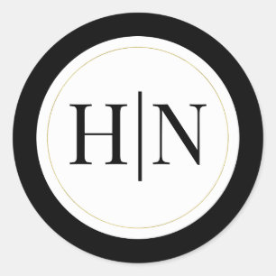 Schwarz-weißes Gold Modernes Highlights Runder Aufkleber