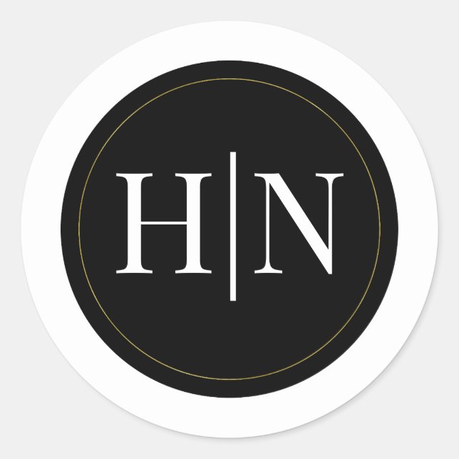 Schwarz-weißes Gold Modernes Highlights Runder Aufkleber (Vorderseite)