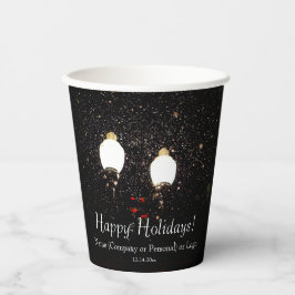 Schwarz-weißes Gold Snow Party für Winterurlaube Pappbecher