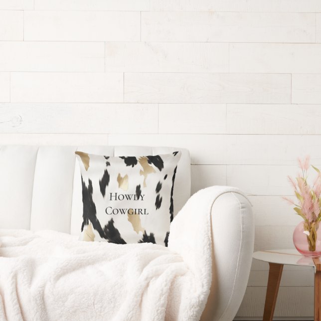 Schwarz-weißes Gold Südwestküste Kissen (Liege)