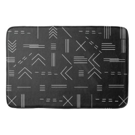 Schwarz-weißes Gorgees Modern Geometric Muster Badematte