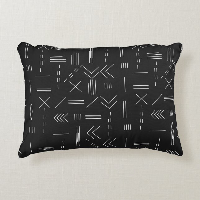 Schwarz-weißes Gorgees Modern Geometric Muster Dekokissen (Vorderseite)