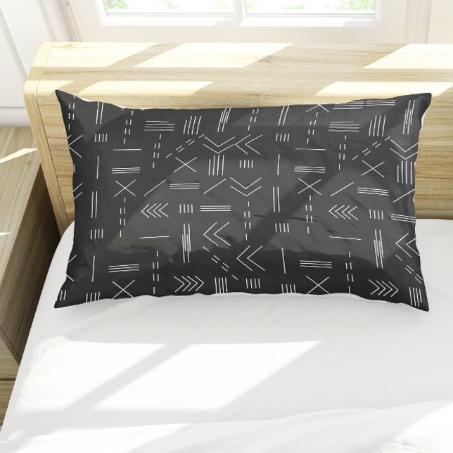 Schwarz-weißes Gorgees Modern Geometric Muster Kissenbezug (Black White Gorgeous Modern Geometric Pattern Pillow Case)