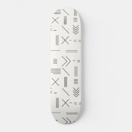 Schwarz-weißes Gorgees Modern Geometric Muster Skateboard