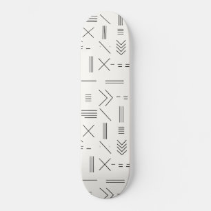 Schwarz-weißes Gorgees Modern Geometric Muster Skateboard