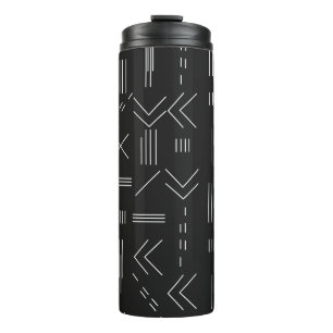 Schwarz-weißes Gorgees Modern Geometric Muster Thermosbecher