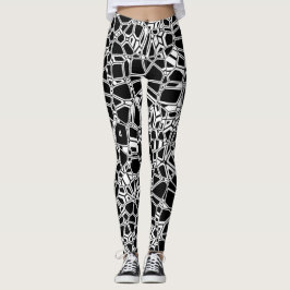 Schwarz-weißes gotisches leggings