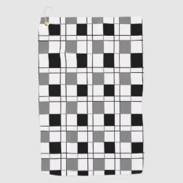 Schwarz-weißes graues Prüfmuster Golfhandtuch