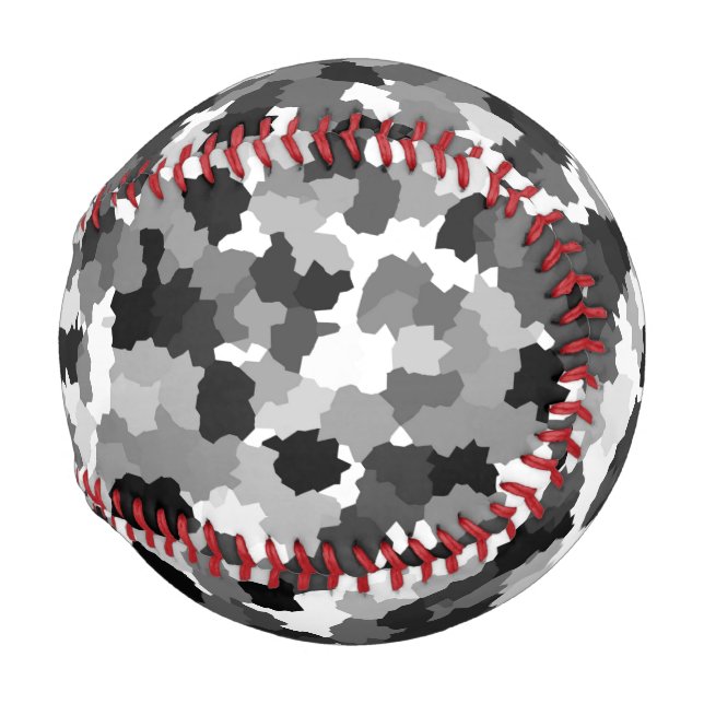 Schwarz-weißes Graumuster Baseball (Rückseite Links)