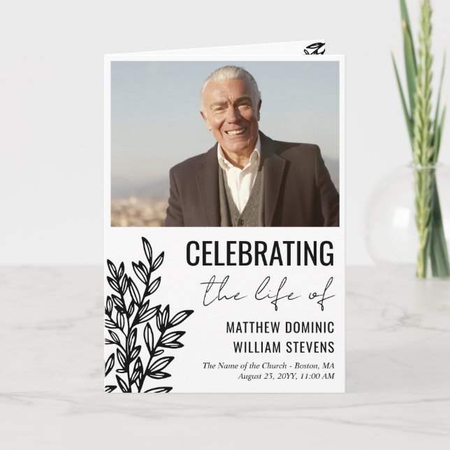 Schwarz-weißes Grünes Foto zum Leben Programm (Vorderseite)