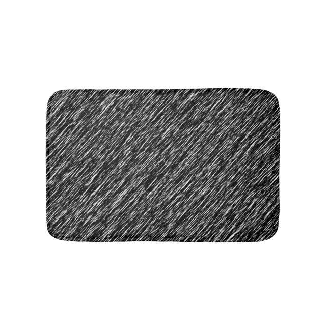 Schwarz-weißes Grunge-Muster Badematte (Vorderseite)