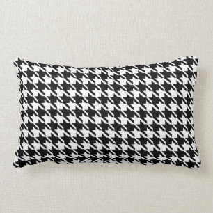 Schwarz-weißes Hahnentrittmuster Trendy Checkered Lendenkissen