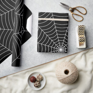 Schwarz-weißes Halloween-Muster Geschenkpapier