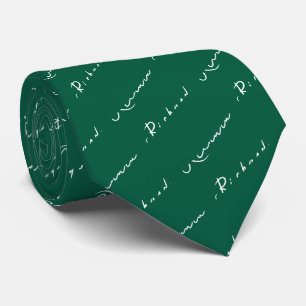 Schwarz-weißes Halstuch mit Namensmuster Krawatte