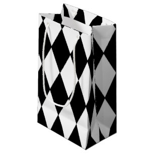 Schwarz-weißes Harlekin-Muster Kleine Geschenktüte