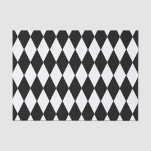 Schwarz-weißes Harlekin-Muster Seidenpapier