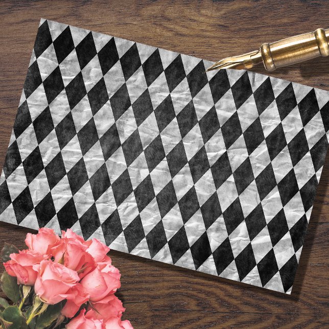 Schwarz-weißes Harlequin Dekoupage Tissue Paper Seidenpapier (Von Creator hochgeladen)