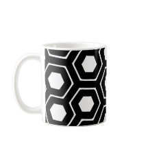 Schwarz-weißes Hexagon Honeycomb Geometrisches Mus