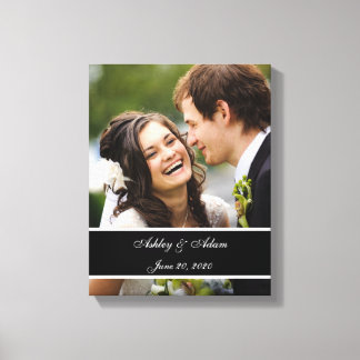 Schwarz-weißes HochzeitsFoto Personalisiert Leinwanddruck