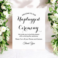 Schwarz-weißes Hochzeitsposter ohne Stecker