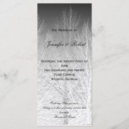 Schwarz-weißes Hochzeitsprogramm für Winterzweige Programm