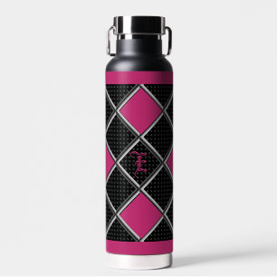 Schwarz-weißes Hot Pink Elegante Trinkflasche