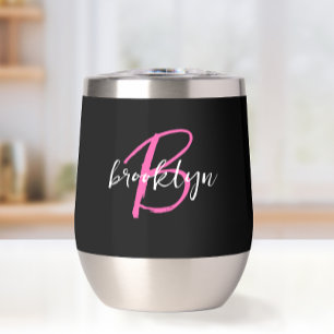 Schwarz-weißes Hot-Pink-Monogramm