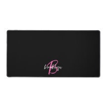 Schwarz-weißes Hot-Pink-Script-Monogramm