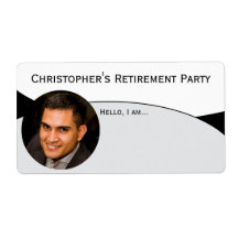 Schwarz-weißes individuelles Foto-Papier-Nametag