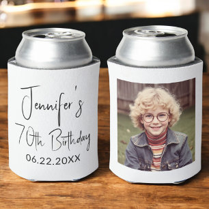 Schwarz-weißes Instagram-Foto zum 70. Geburtstag Dosenkühler