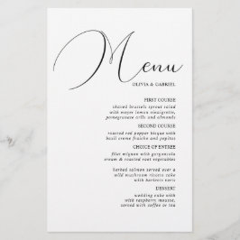 Schwarz-weißes kalligraphisches Minimalmenü