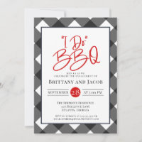 Schwarz-weißes Kariert I Do GRILLEN Verlobung Einl