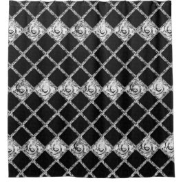 Schwarz-weißes Karo Duschvorhang