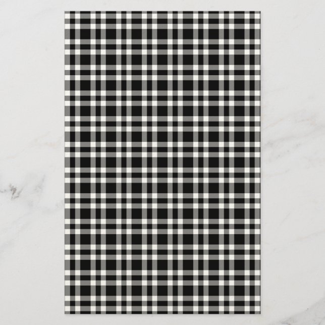 Schwarz-weißes Karomuster Briefpapier (Vorderseite)