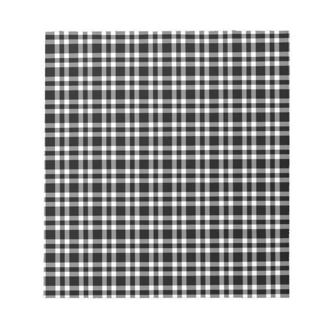 Schwarz-weißes Karomuster Notizblock (Vorderseite)