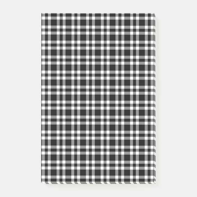 Schwarz-weißes Karomuster Post-it Klebezettel (Vorderseite)
