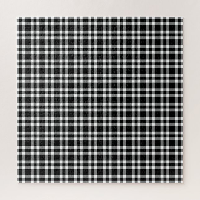 Schwarz-weißes Karomuster Puzzle (Vertikal)