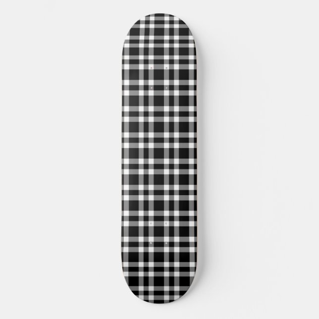 Schwarz-weißes Karomuster Skateboard (Vorderseite)