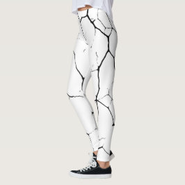 Schwarz-weißes Kintsuggermuster Leggings